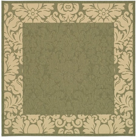 Safavieh 7 Ft. -10 In. X 7-10 In. Square Indoor-Outdoor Courtyard- Olive And Natural- Machine Made Rug CY2727-1E06-8SQ